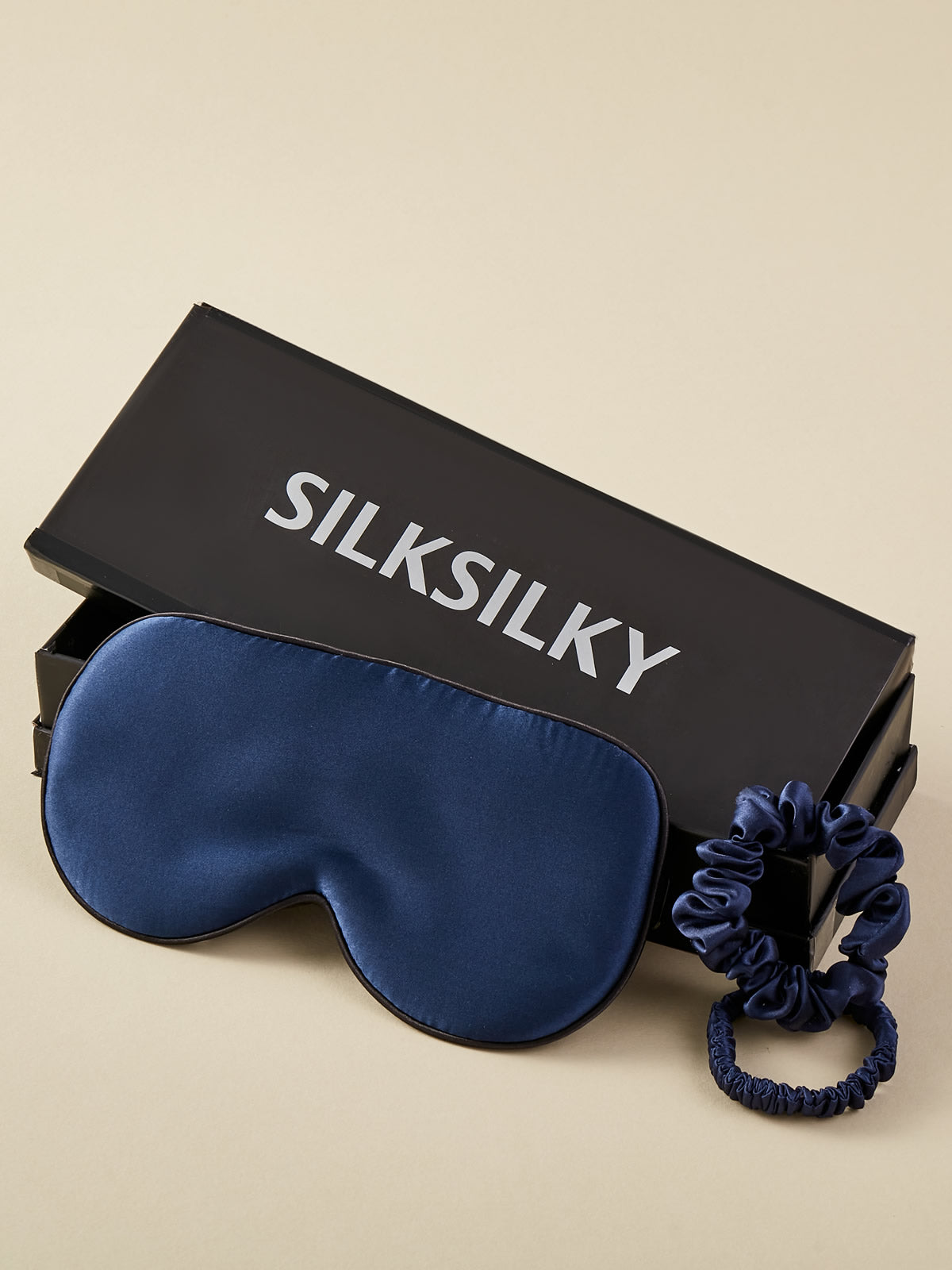 SilkSilky AU 19Momme Pure Silk Eye Mask DarkBlue 001