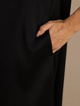 [Black] SilkSilky-AU Short Sleeve Crew Neck Dress 006