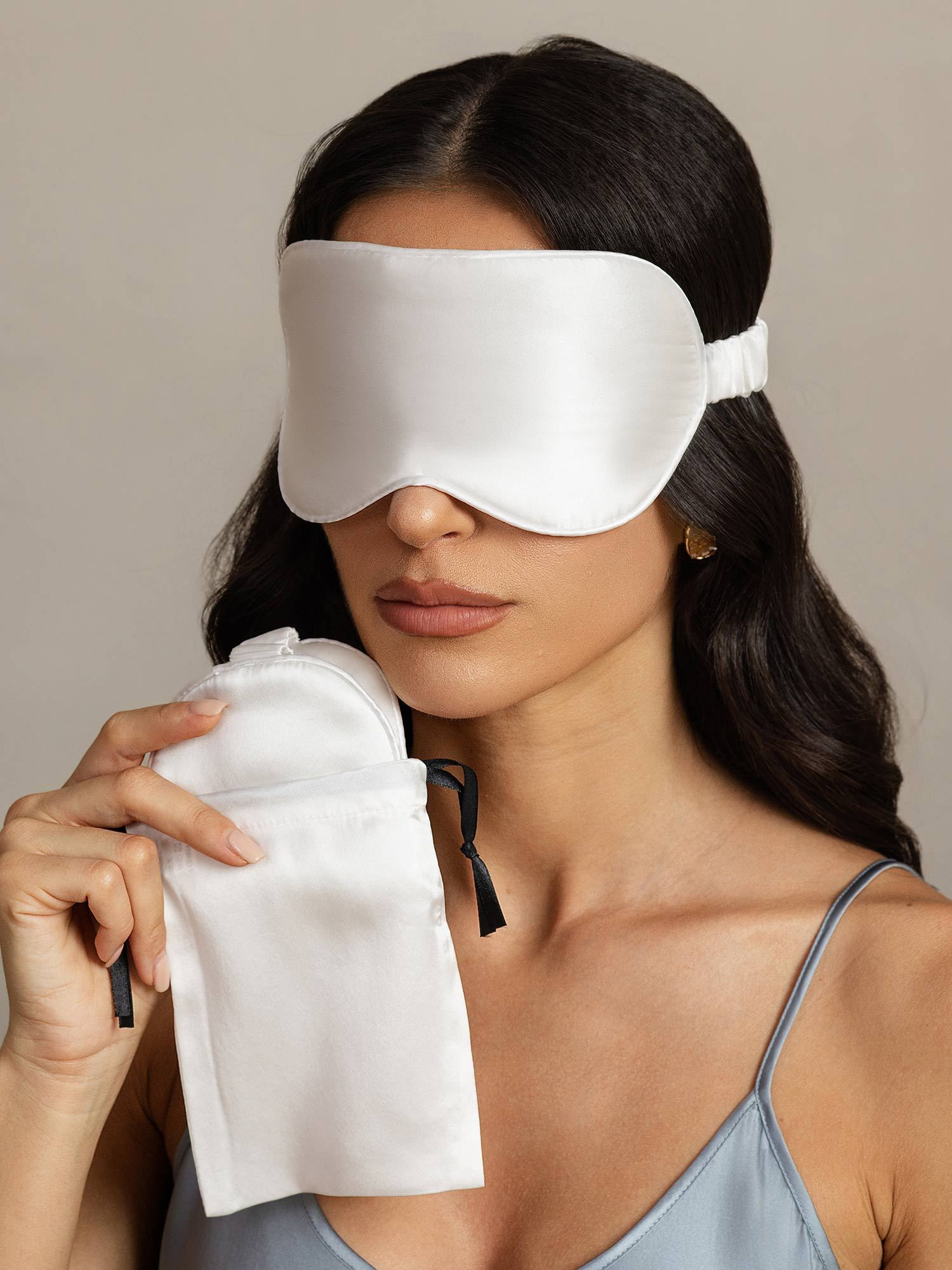 [White] SilkSilky-AU Pure Silk Eye Mask 008
