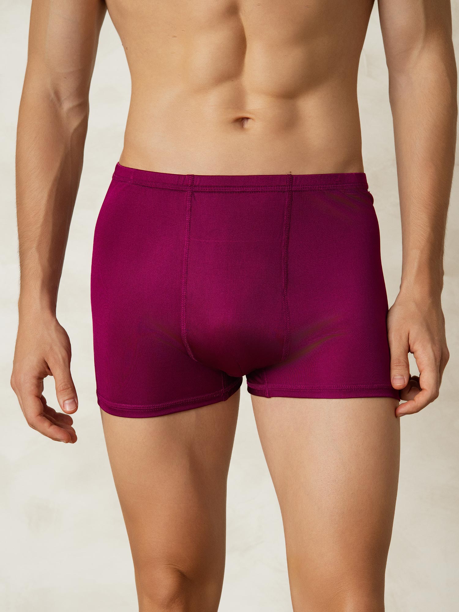 [Wine] SilkSilky-AU Silk Knitted Mens Underwear 001