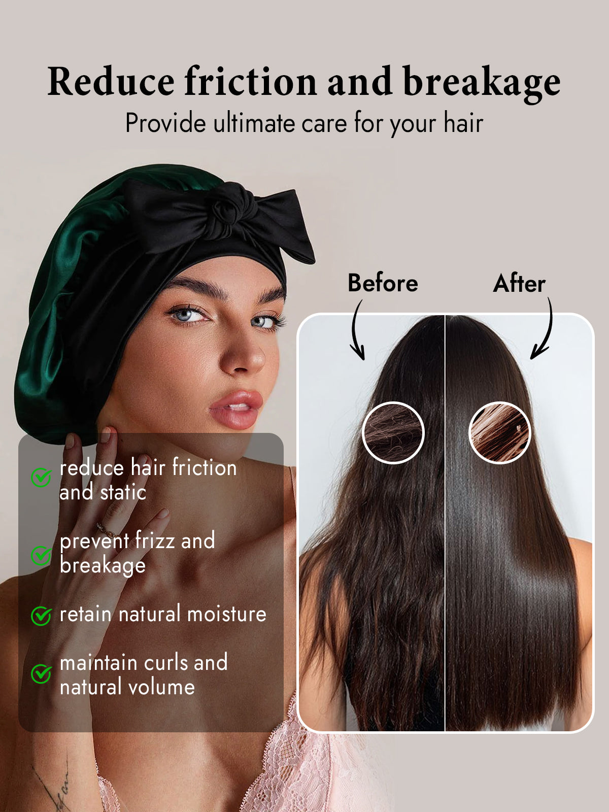 [Dark Green] SilkSilky-AU Sleep Cap 003