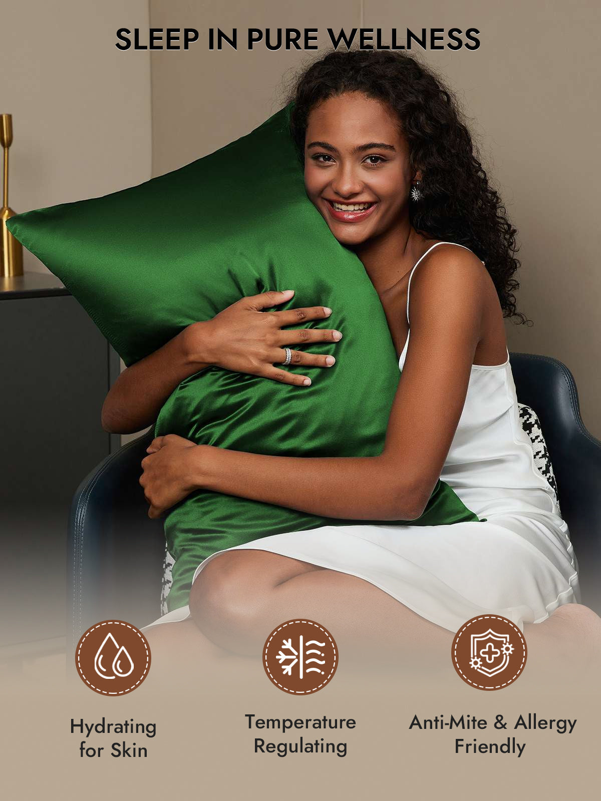 [Dark Green] SilkSilky-AU 30Momme Pure Silk Pillowcase 005