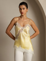 [Light Yellow] SilkSilky-AU Spaghetti Strap V Neck Camisole 001