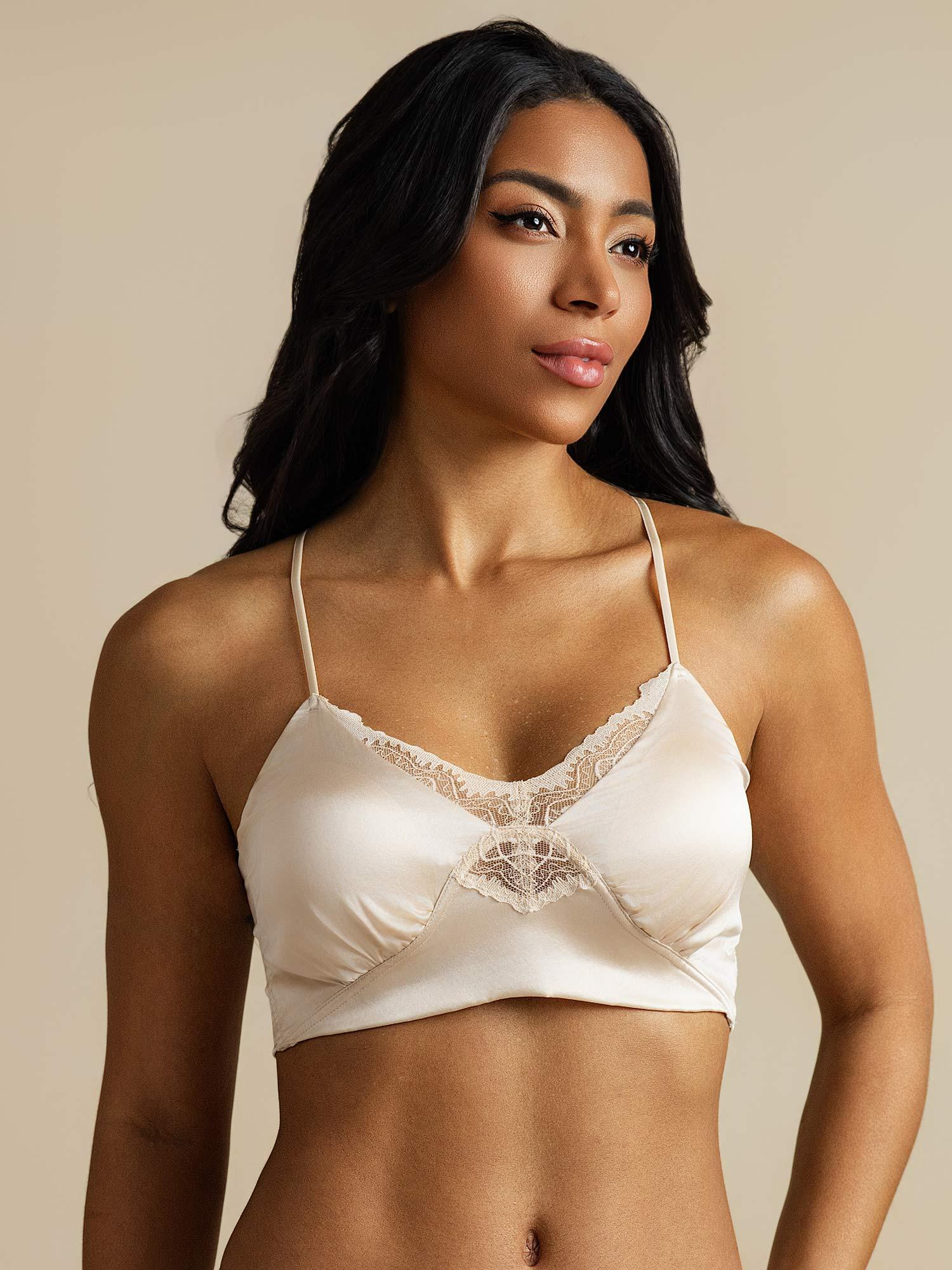 [Champagne] SilkSilky-AU Pure Silk Bra 001