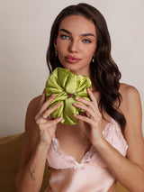 [Green] SilkSilky-AU Scrunchie 001