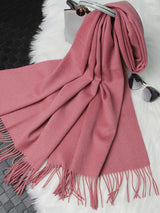[Pale Mauve] SilkSilky-AU Wool Scarf 005