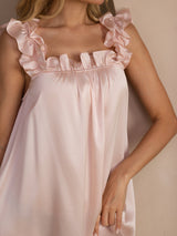 [Pink] SilkSilky-AU Sleeveless Square Neck Nightgown 003