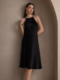 SilkSilky AU 19Momme Silk Sleeveless Dress Black 007