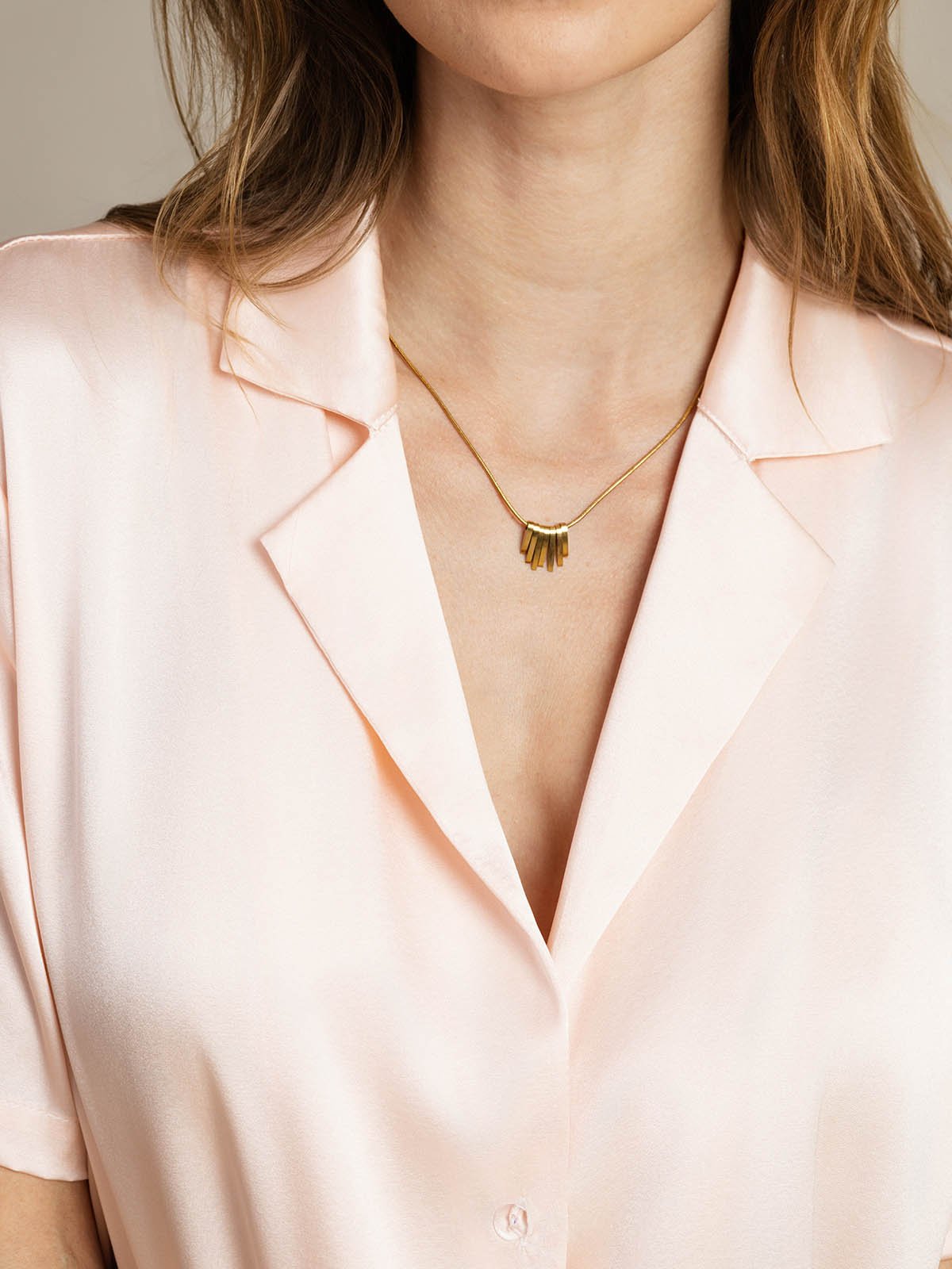 [Pink] SilkSilky-AU 19Momme Silk Notched Neck Women's Shirt 004