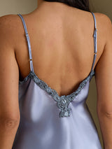 [Steel Blue] SilkSilky-AU Sleeveless V Neck Camisole Set 005