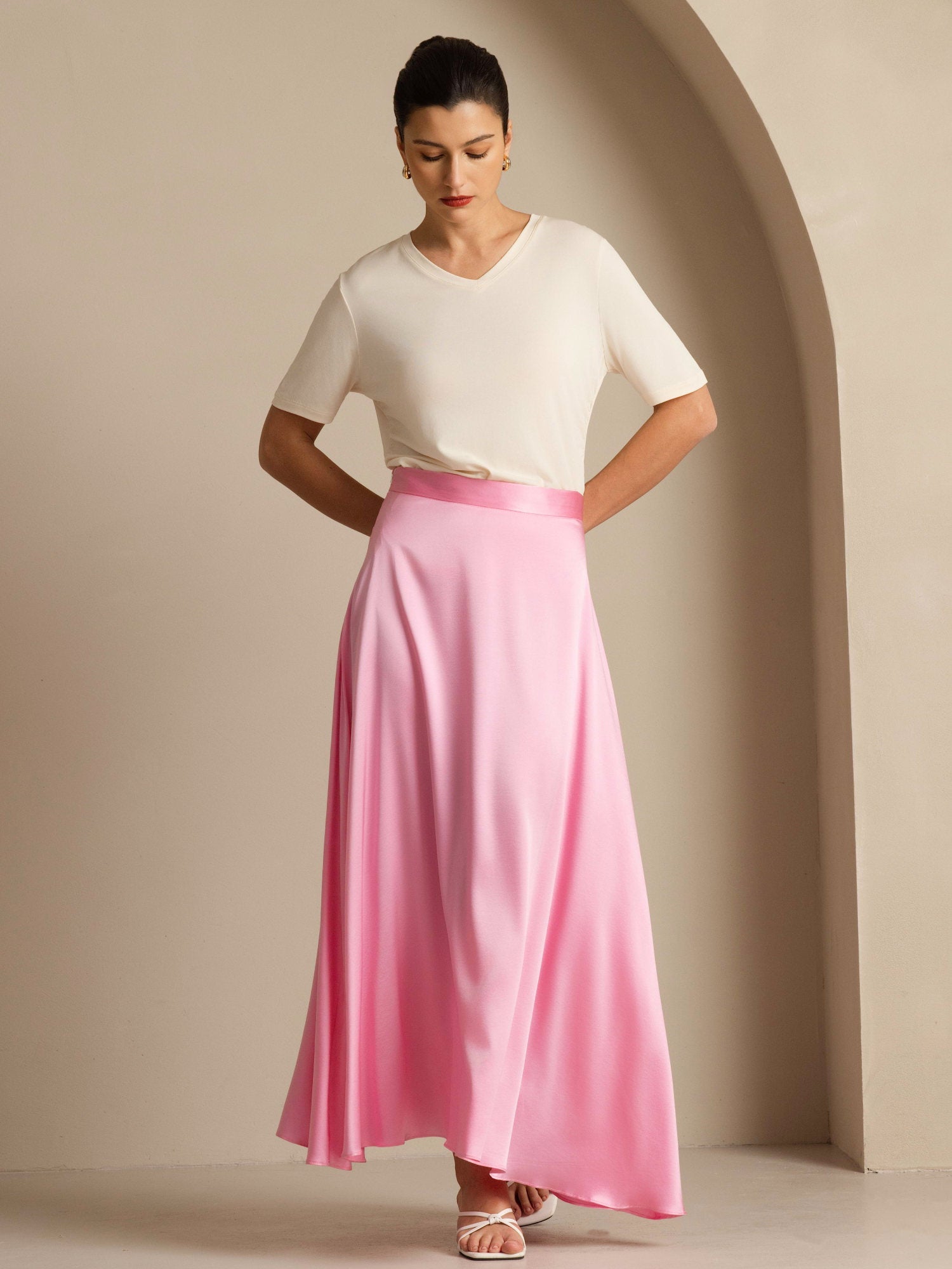 [Sachet Pink] SilkSilky-AU 19Momme Silk Skirt 008