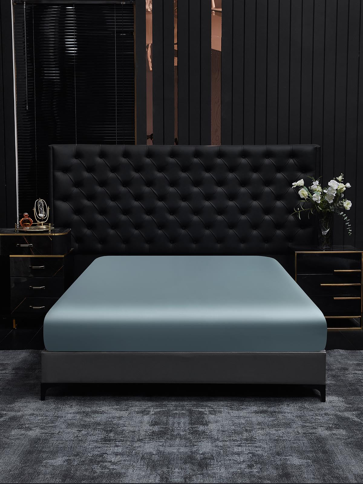 [Grayish Blue] SilkSilky-AU 22Momme Pure Silk Sheet 001
