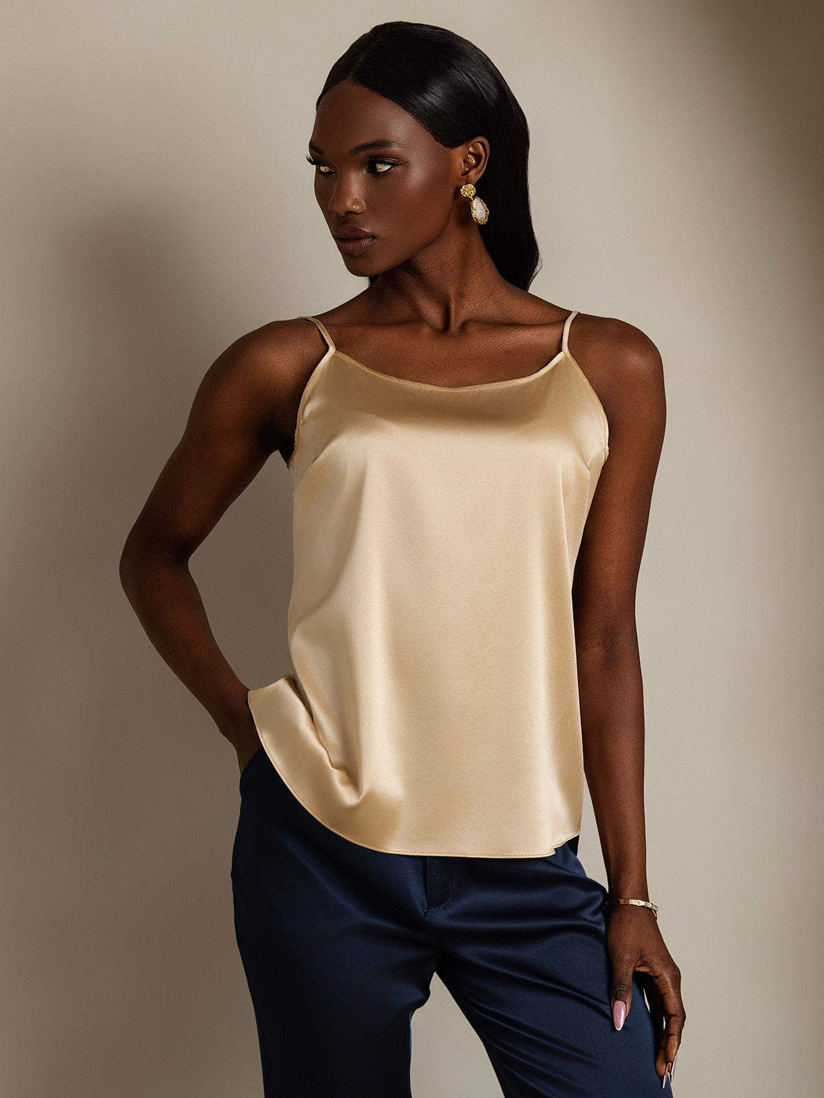 [Champagne] SilkSilky-AU 19Momme Silk Camisoles 001