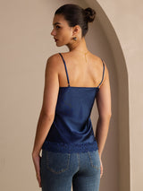 [Dark Blue] SilkSilky-AU Spaghetti Strap V Neck Camisole 002