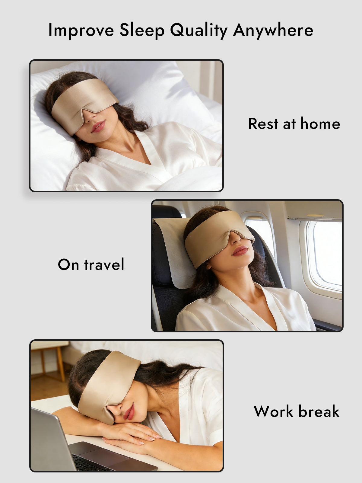 [Beige] SilkSilky-AU Sleep Mask 006