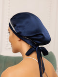 SilkSilky-AU Pure Silk Sleep Cap DarkBlue 002