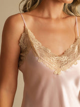 [Pink] SilkSilky-AU Sleeveless V Neck Nightgown 004