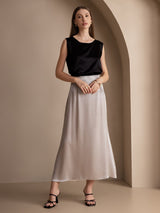 [Black] SilkSilky-AU Sleeveless Round Neck Camisole 003