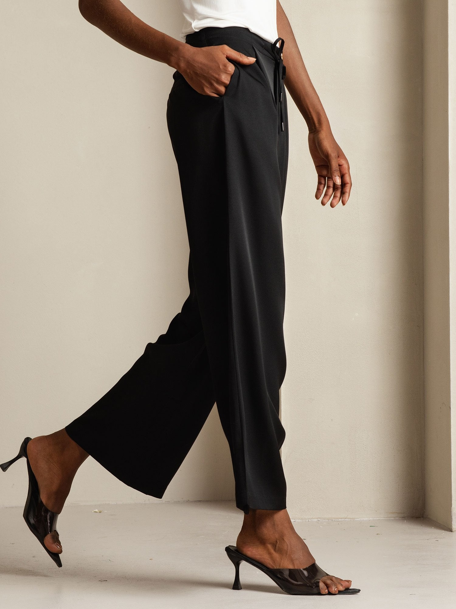 [Black] SilkSilky-AU 19Momme Silk Womens Pants 008
