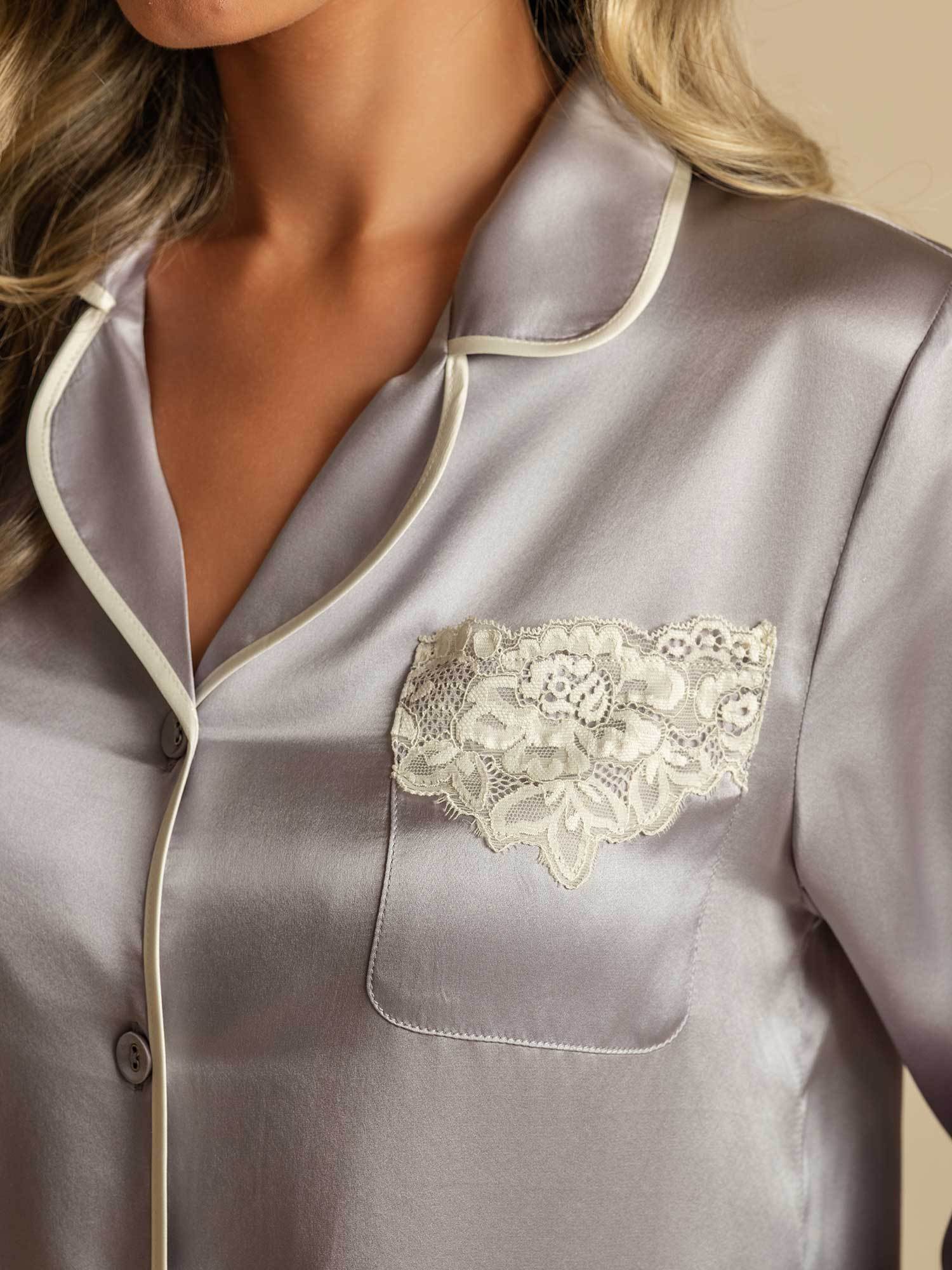 [Lavender] SilkSilky-AU Pure Silk Womens Pajamas 004