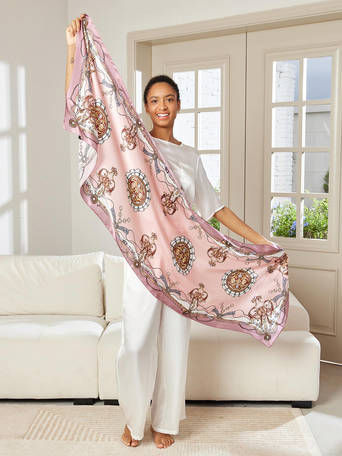 [P019] SilkSilky-AU Pure Silk Scarf 004,