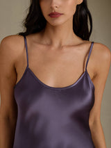 [Purple Gray] SilkSilky-AU Sleeveless V Neck Nightgown 004