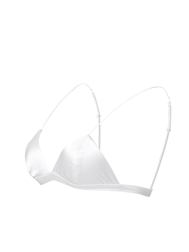 [White] SilkSilky-AU Silk Knitted Bra 005
