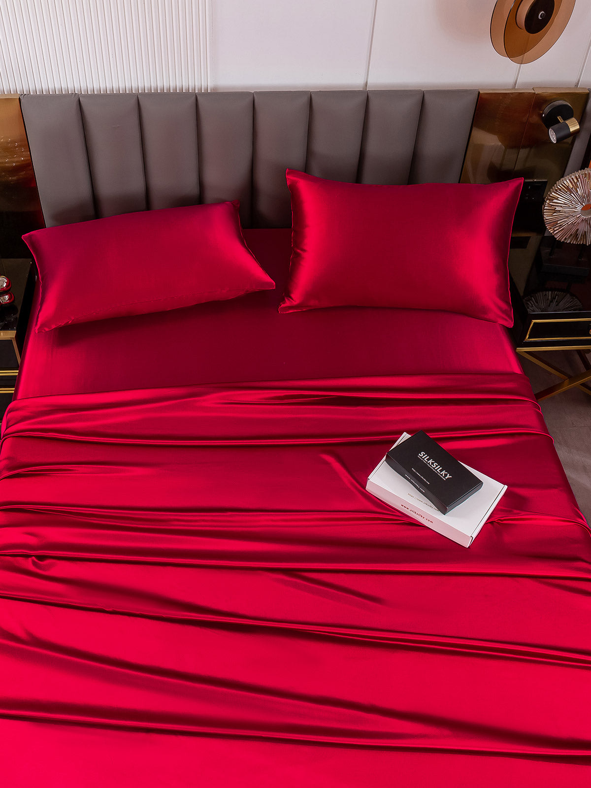 [Wine] SilkSilky-AU 19Momme Pure Silk Bedding Set 007