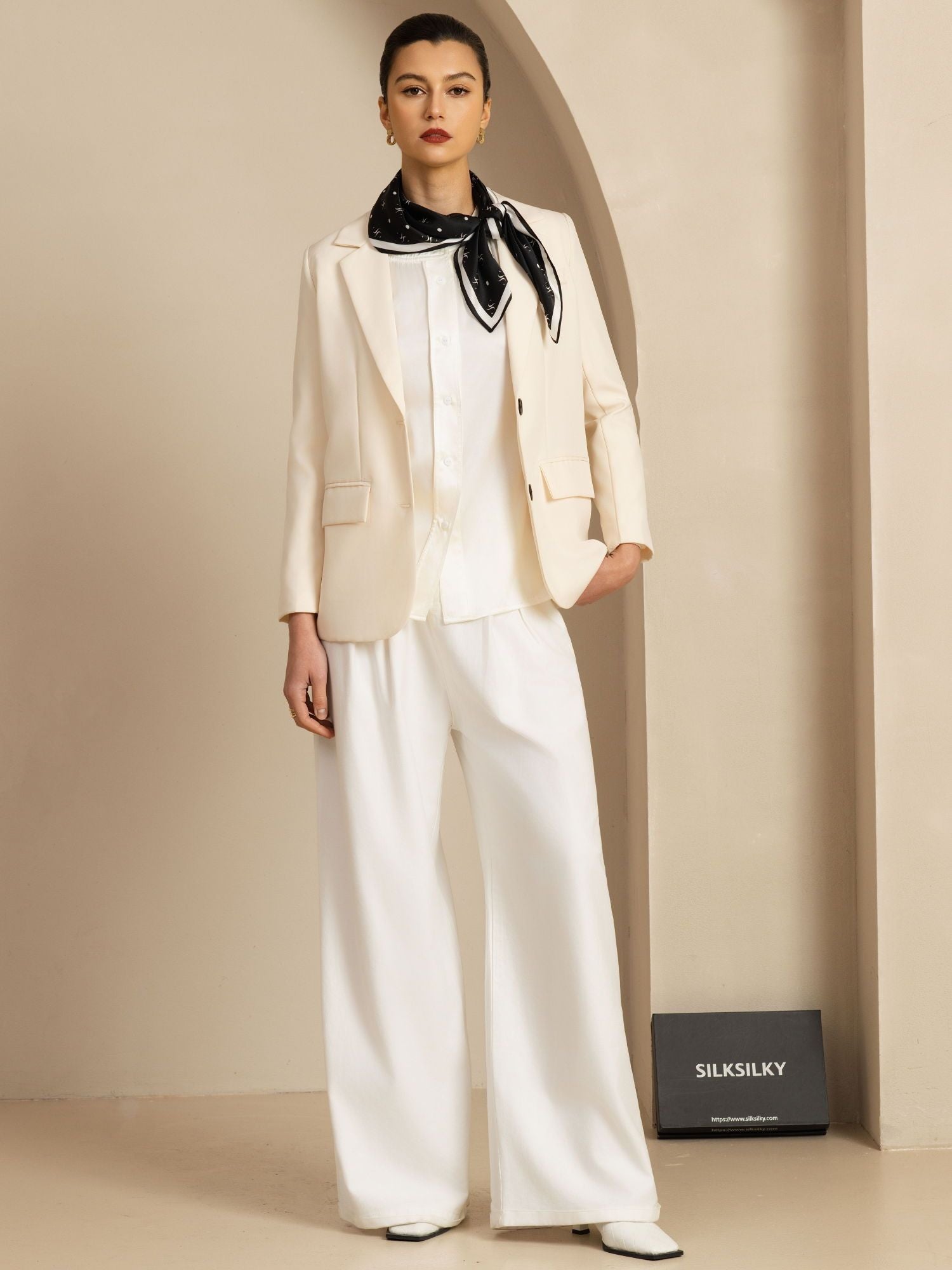 [P105] SilkSilky-AU Pure Silk Scarf 006