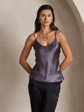 SilkSilky AU Pure Silk Sleeveless V Neck Camisole PurpleGray 004