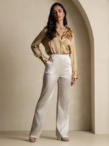 [White] SilkSilky-AU Women's Pants 009