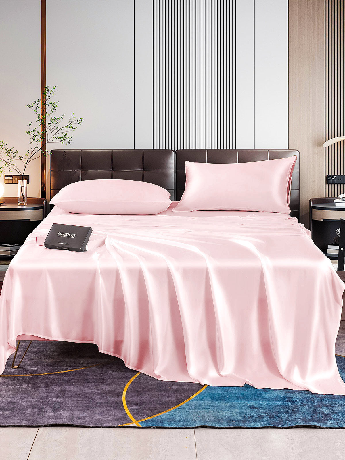 SilkSilky AU 22Momme Pure Silk Bedding Set Pink 001