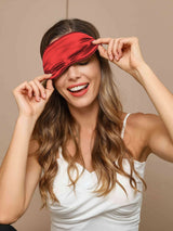 [Dark Red] SilkSilky-AU Sleep Mask 004