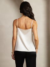 [Light Gray] SilkSilky-AU 19Momme Stretch Silk Charmeuse Spaghetti Strap Scoop Neck Camisole 002