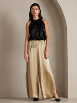 [Champagne] SilkSilky-AU 19Momme Silk Split Women's Pants 013