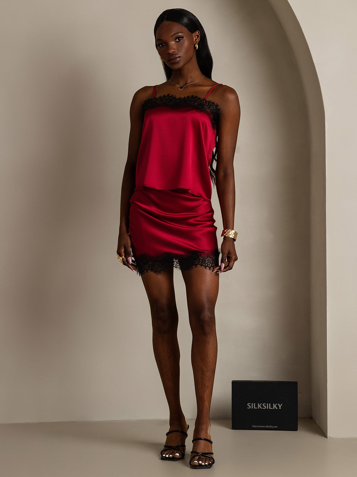 [Wine] SilkSilky-AU 19Momme Silk Skirt 006