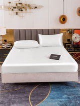 [White] SilkSilky-AU 19Momme Bedding Set 002