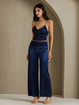 [Dark Blue] SilkSilky-AU Spaghetti Strap V Neck Camisole 006