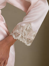 [Pink] SilkSilky-AU 3/4 Sleeve Women's Dressing Gown 005