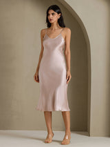 [Shadow Gray] SilkSilky-AU Sleeveless V Neck Dress 001