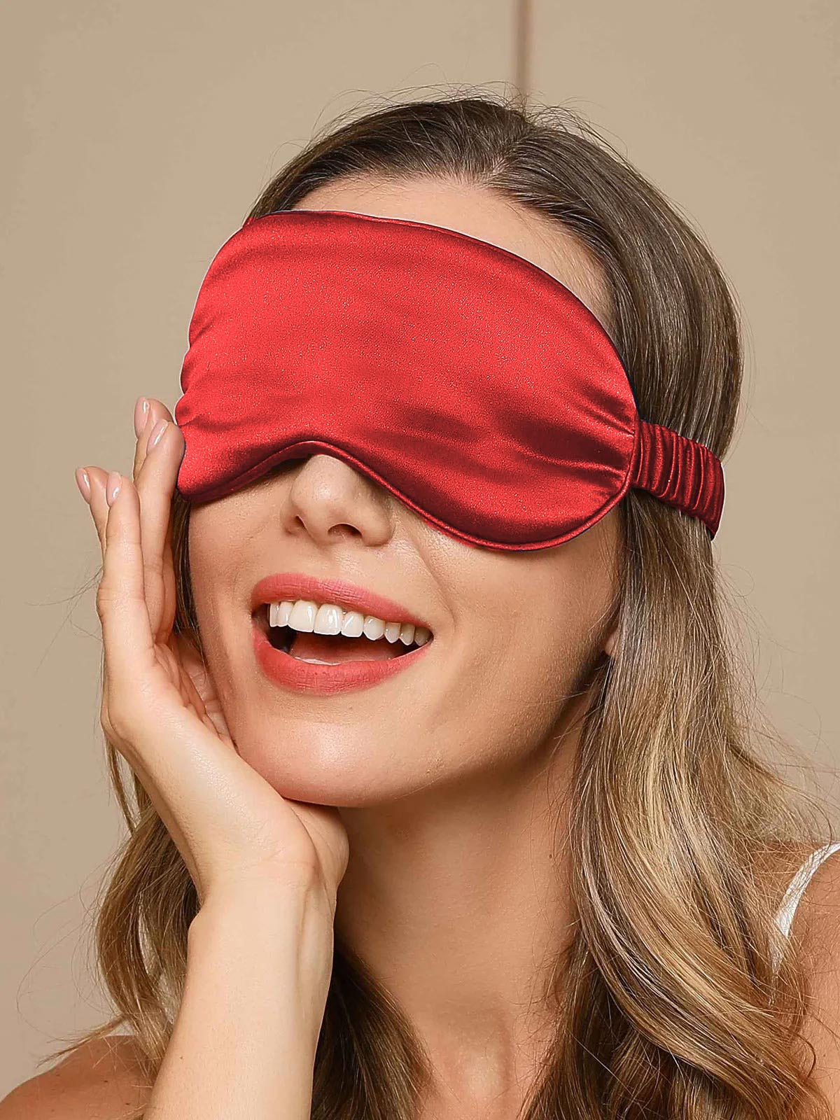 SilkSilky-AU 19Momme Pure Silk Eye Mask DarkRed 002