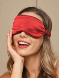 SilkSilky-AU 19Momme Pure Silk Eye Mask DarkRed 001