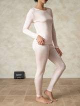 [Light Pink] SilkSilky-AU Long Sleeve Round Neck Women's Long Johns 002