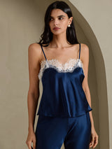 [Dark Blue] SilkSilky-AU Spaghetti Strap V Neck Camisole 003