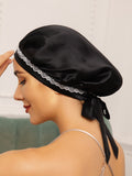 SilkSilky-AU Pure Silk Sleep Cap Black 001