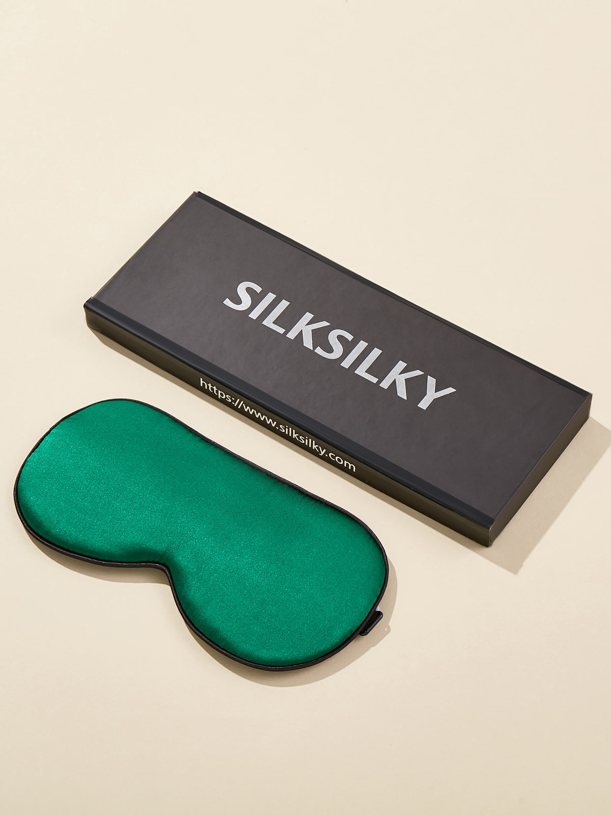 SilkSilky AU 19Momme Pure Silk Eye Mask DarkGreen 001