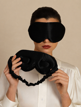 [Black] SilkSilky-AU Sleep Mask 001