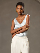 [Light Blue] SilkSilky-AU Sleeveless V Neck Camisole 004