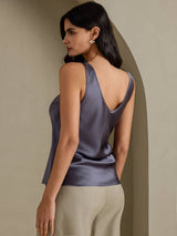 [Dark Gray] SilkSilky-AU Sleeveless V Neck Camisole 002