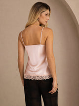 [Pink] SilkSilky-AU Spaghetti Strap V Neck Camisole 002
